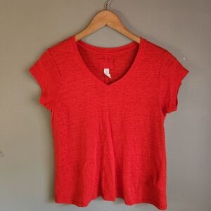 Sigrid Olsen 100% Linen V-Neck